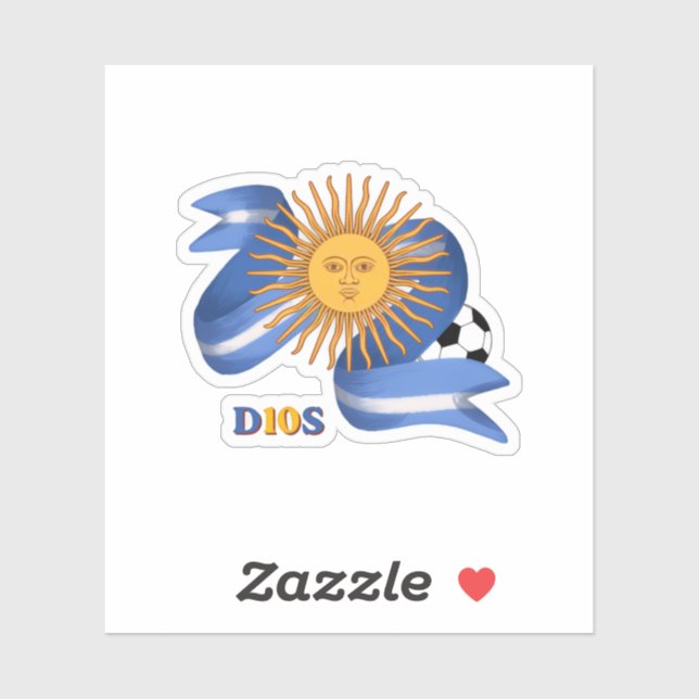  Pegatina de Fútbol Argentina D10S para Fanáticos (Hoja)
