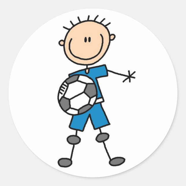 Pegatina de fútbol de los niños azules (Anverso)