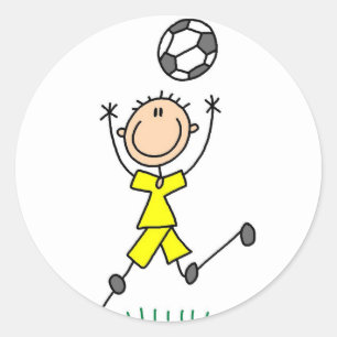 Pegatina de fútbol para niños amarillos