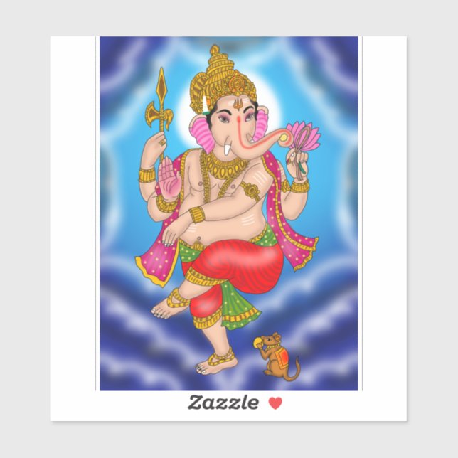 Pegatina de Ganesha bailando  (Hoja)