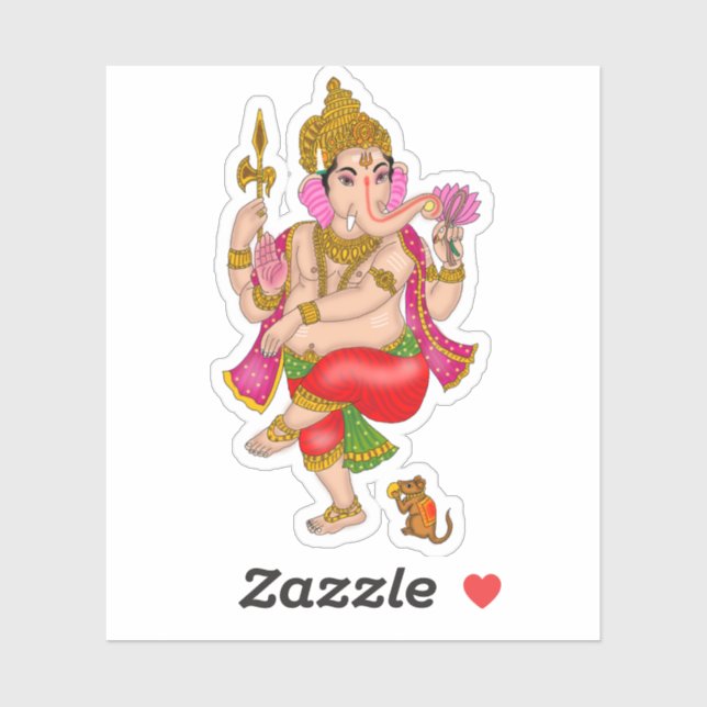 Pegatina de Ganesha Bailando  (Hoja)