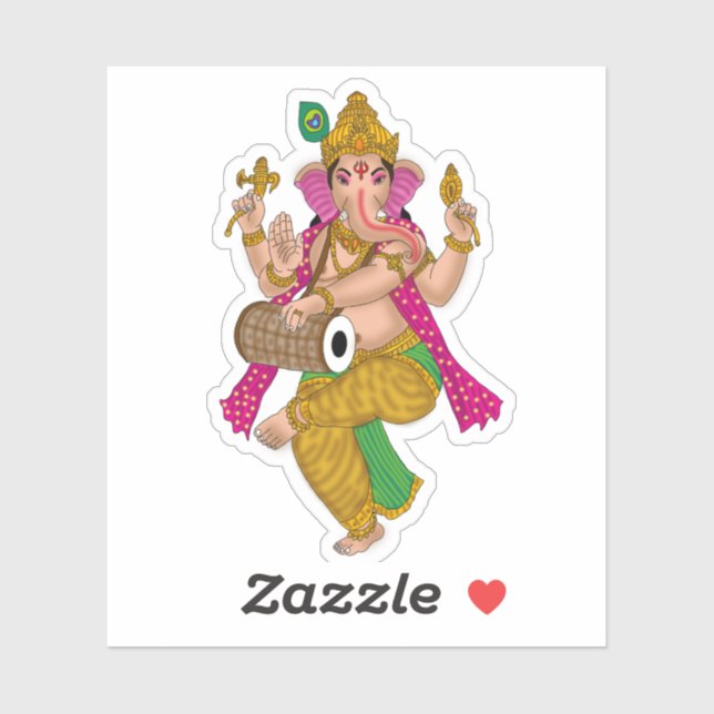 Pegatina de Ganesha Bailando (Hoja)
