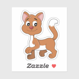 Pegatina de gatito ginger lindo