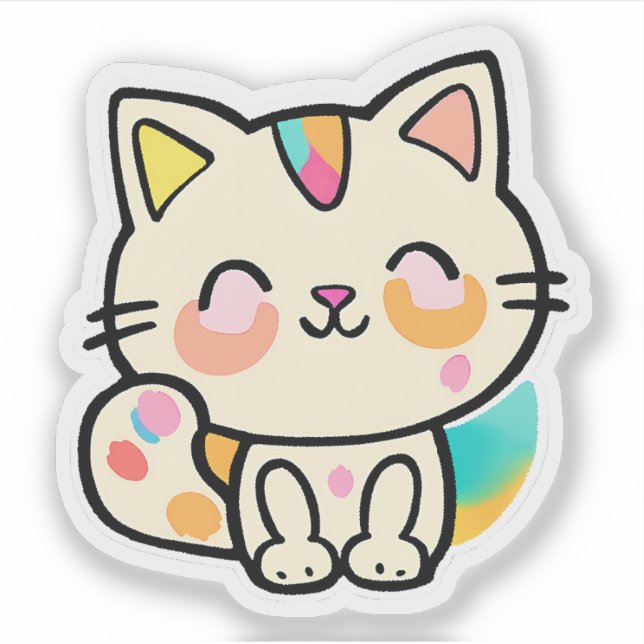 Pegatina de gato (Anverso)
