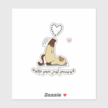 Pegatina de gato adorable estirándose para amantes