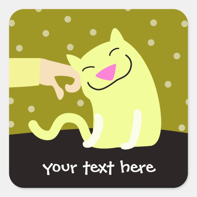 Pegatina de gato amarillo lindo (Anverso)