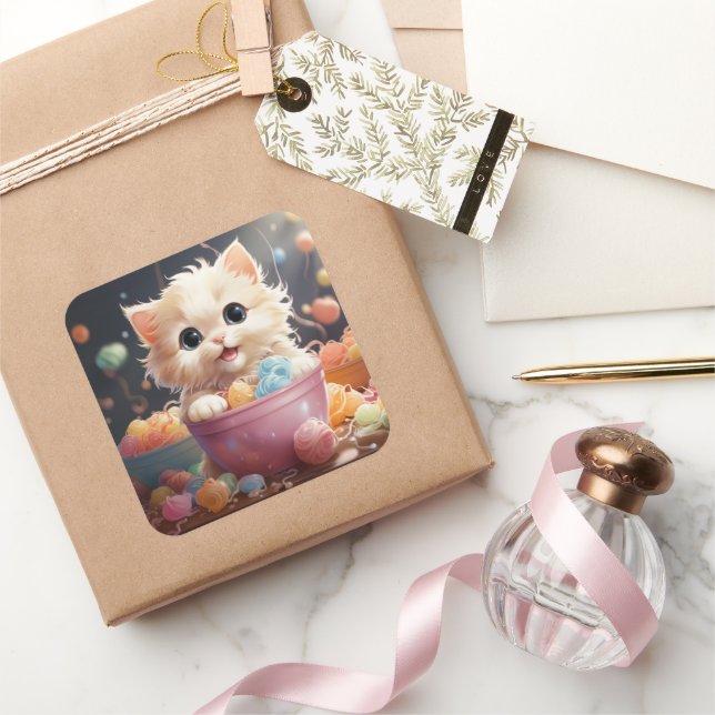 Pegatina de gato bonito (Regalar)