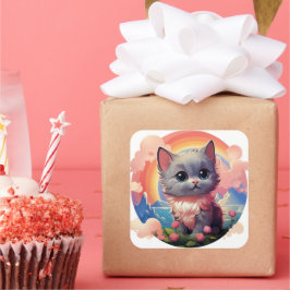 Pegatina de gato bonito