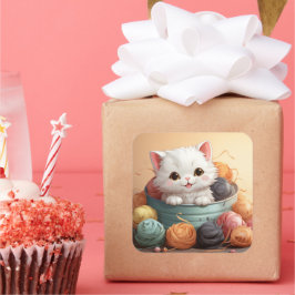 Pegatina de gato bonito