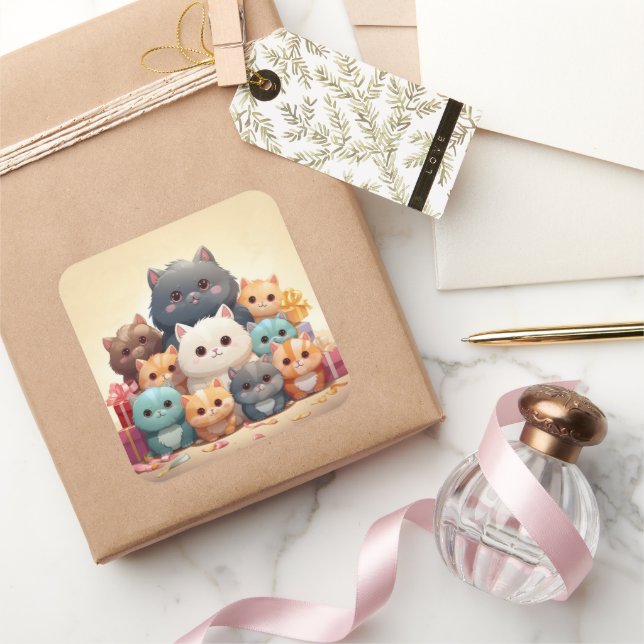 Pegatina de gato bonito (Regalar)