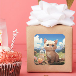 Pegatina de gato bonito