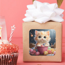 Pegatina de gato bonito