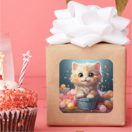 Pegatina de gato bonito