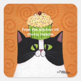 Pegatina de gato de bizcocho