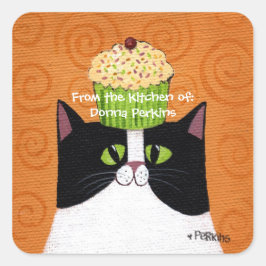 Pegatina de gato de bizcocho