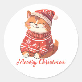Pegatina de gato de Navidades Meowy - Gato festivo