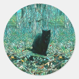 Pegatina de gato negro