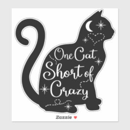 pegatina de gato negro loco