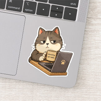 Pegatina de gato no muy interesante