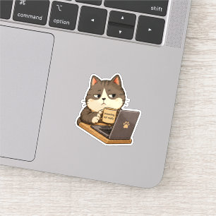 Pegatina de gato no muy interesante