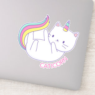 Pegatina de gato unicornio lindo Caticorn