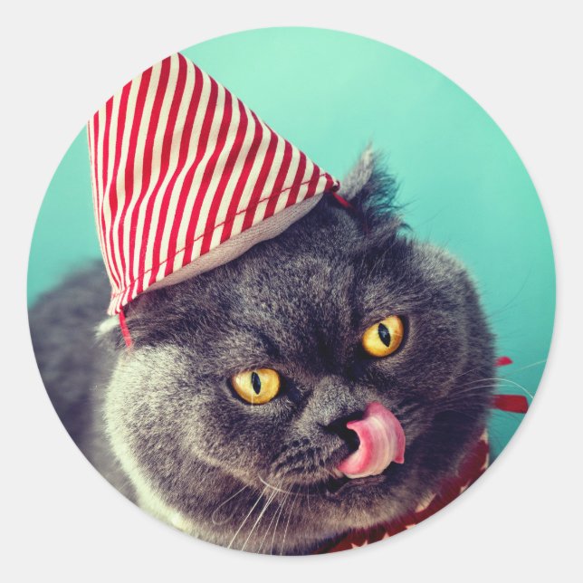 Pegatina de gatos de navidades para Sello para sob (Anverso)