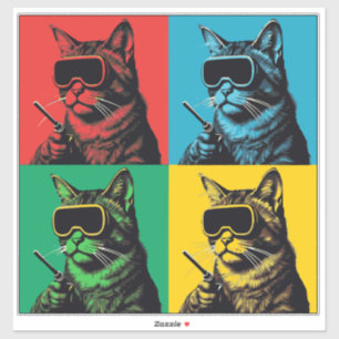 Pegatina de gatos de soldadura de arte pop - Guay 