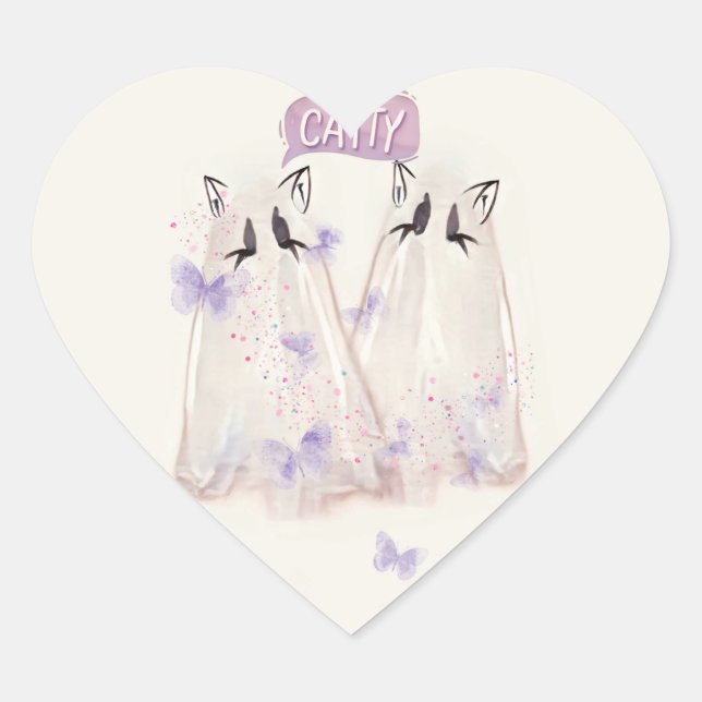 Pegatina de gatos fantasma "Catty" (Anverso)