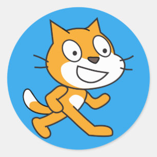 Pegatina de gatos Scratch (azul)