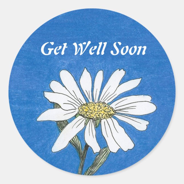 Pegatina de Get Well Daisy (Anverso)