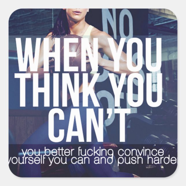 Pegatina de Gimnasio de Construcción de Cuerpo Mot (Anverso)