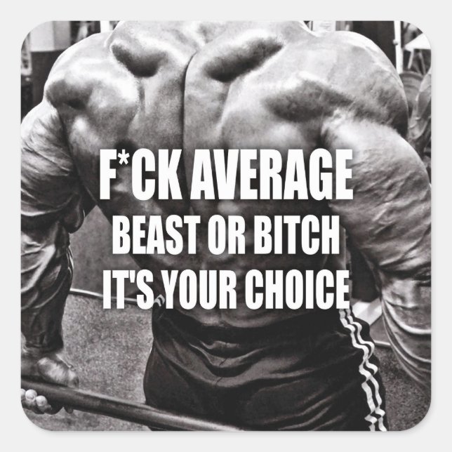 Pegatina de Gimnasio de Construcción de Cuerpo Mot (Anverso)