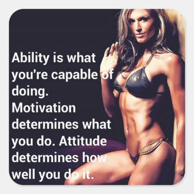 Pegatina de Gimnasio de Construcción de Cuerpo Mot (Anverso)