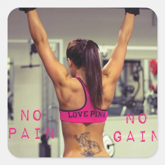 Pegatina de Gimnasio de Construcción de Cuerpo Mot (Anverso)