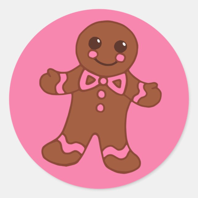 Pegatina de Gingerbread Boy (Anverso)