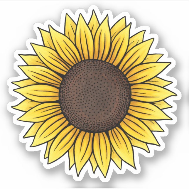 Pegatina de girasol (Anverso)