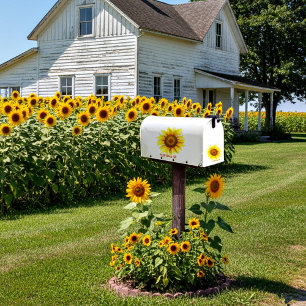 Pegatina de girasol para buzón