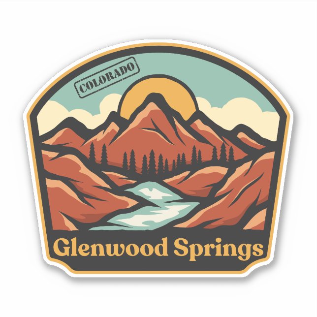 Pegatina de Glenwood Springs, Colorado (Anverso)