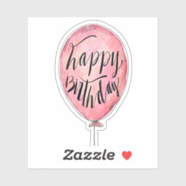 Pegatina de globo de cumpleaños feliz