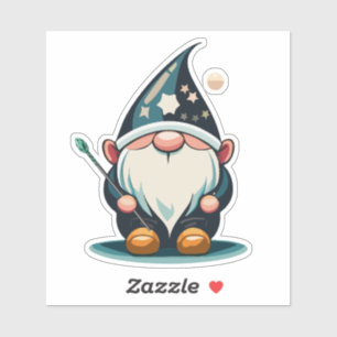Pegatina de Gnome Explorador con Bastón 