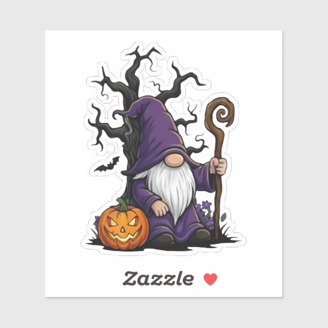 Pegatina de Gnomo de Halloween (Hoja)