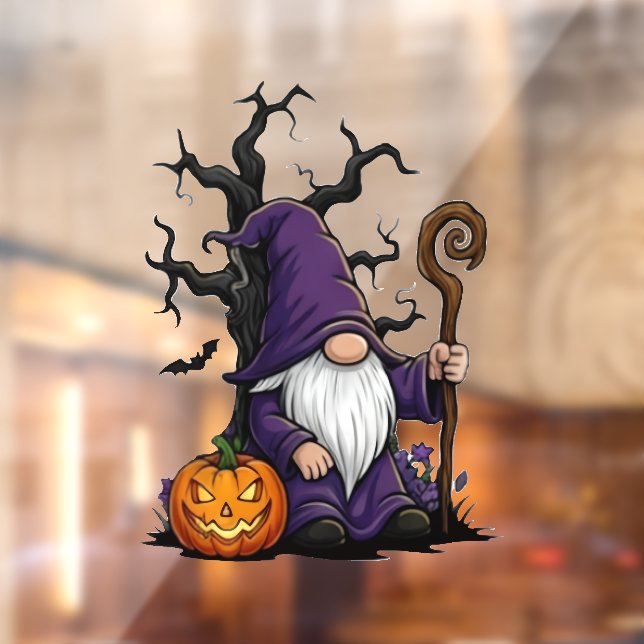 Pegatina de Gnomo de Halloween para Ventana (Hoja 2)