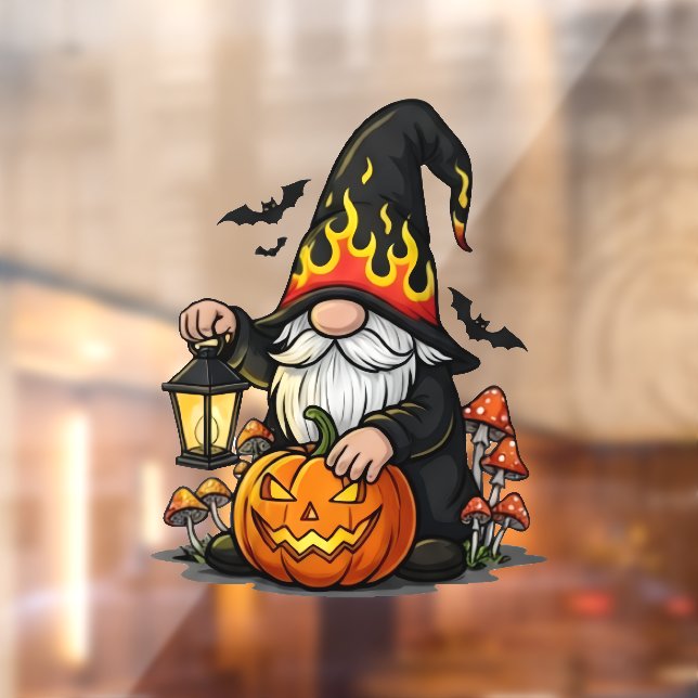 Pegatina de Gnomo de Halloween para Ventana (Hoja 2)
