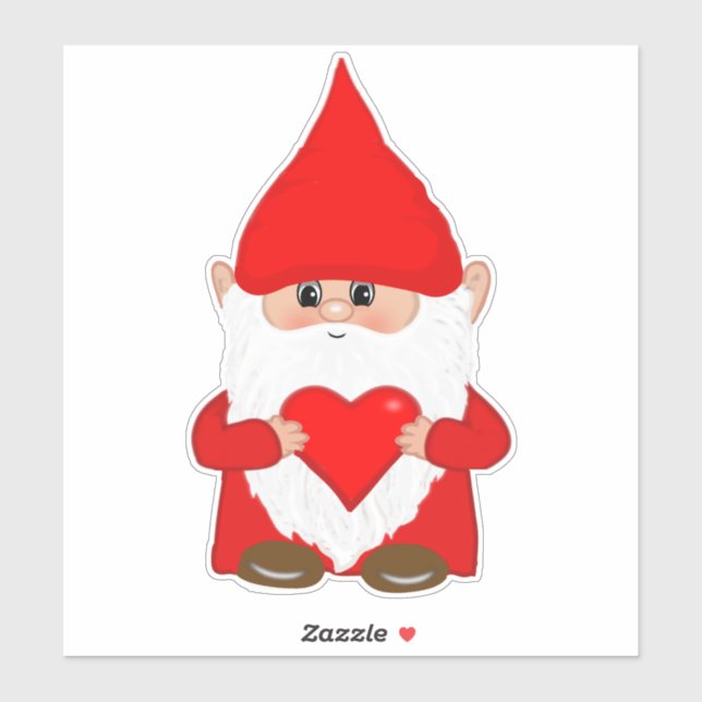 Pegatina de gnomo de Navidad adorable (Hoja)