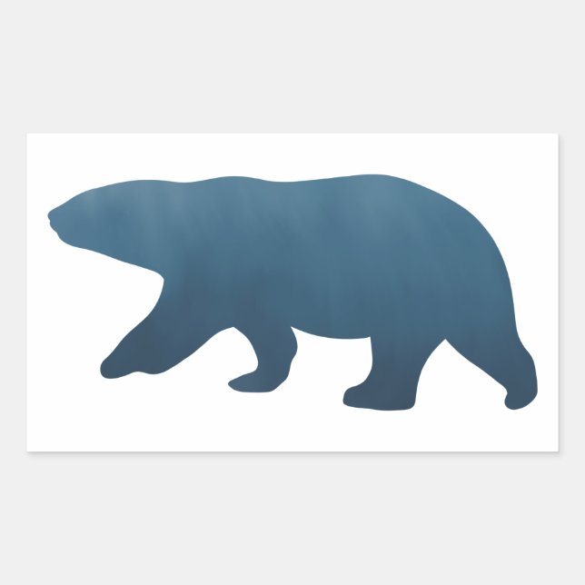 Pegatina de gradiente de oso polar azul profundo (Anverso)