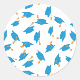 Pegatina de Graduación Azul y Oro