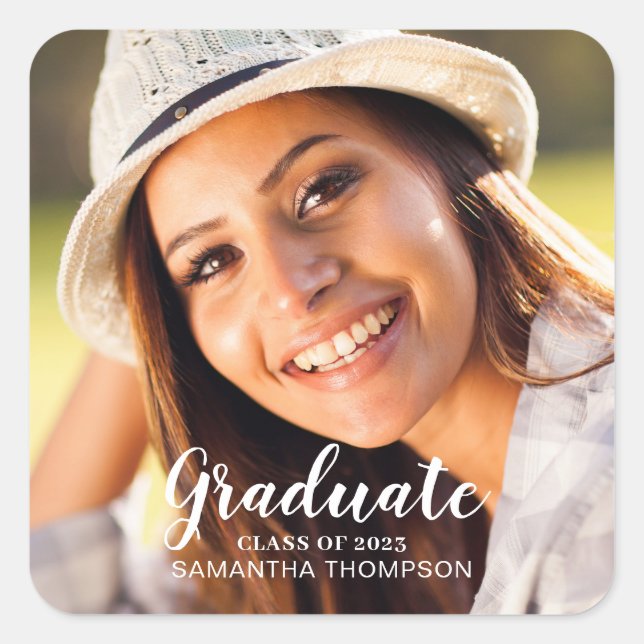 Pegatina de Graduación de Foto (Anverso)