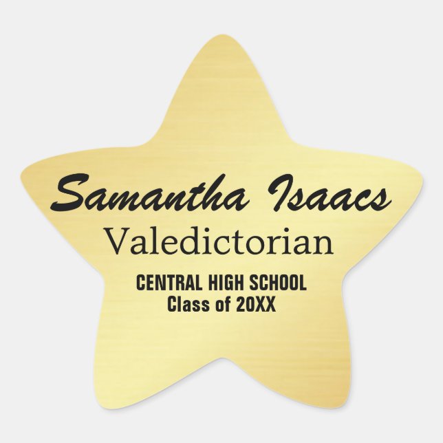 Pegatina de Graduación de la Estrella de Oro Valed (Anverso)
