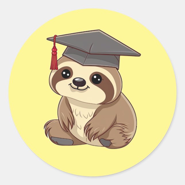 Pegatina de graduación de Sloth Love (Anverso)
