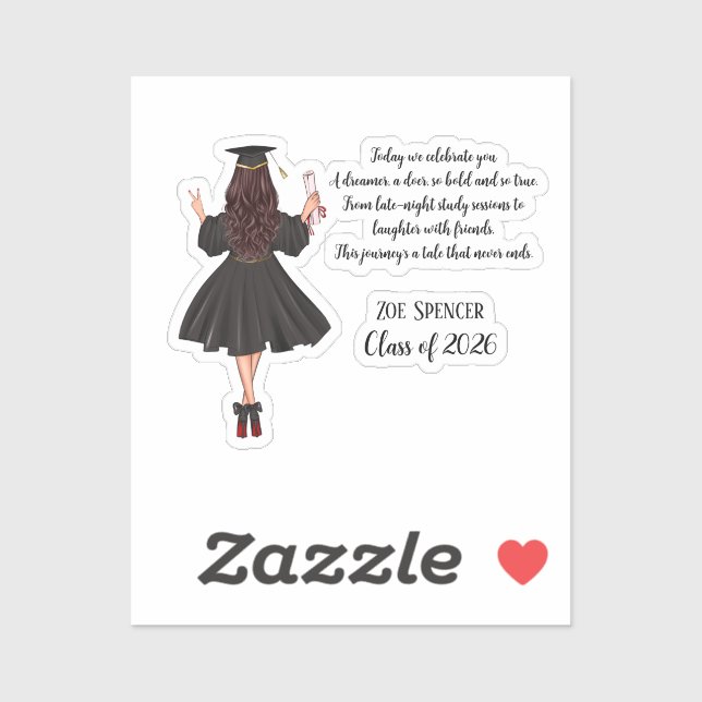 Pegatina de graduación personalizada (Hoja)